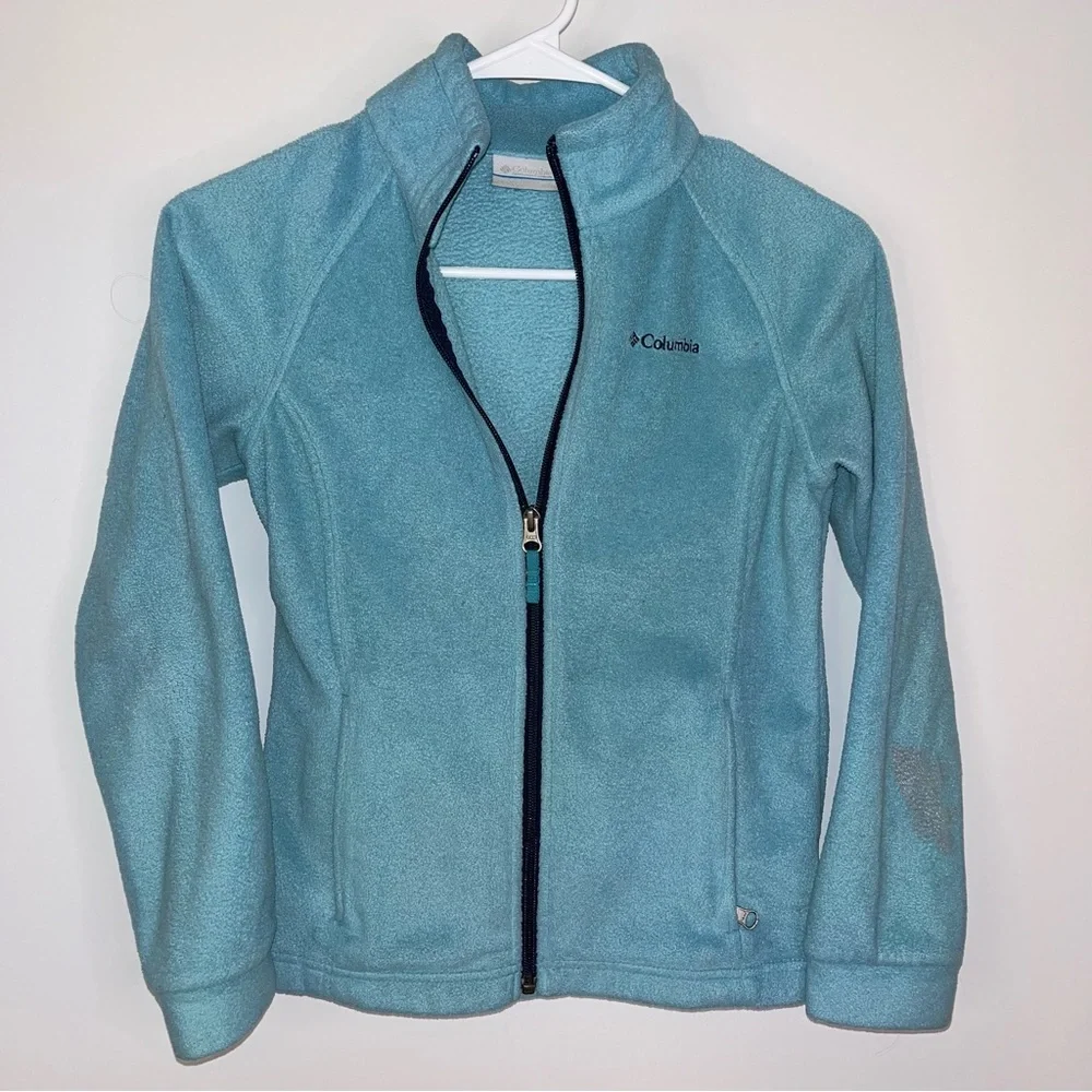 COLUMBIA Youth Girls Blue Full Zip Jacket Medium 10/12